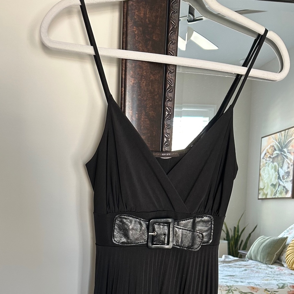 Soprano Black Silk Mini Dress